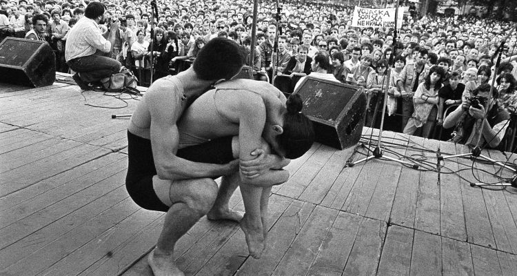 Photo: a show at Dance Theatre Ljubljana, June 1988.